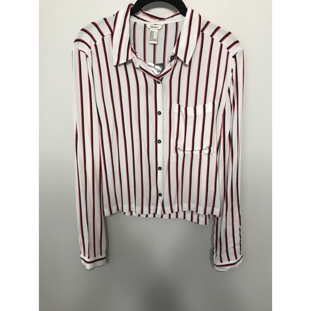 NWT Striped Blouse Dress Shirt ❤️🖤